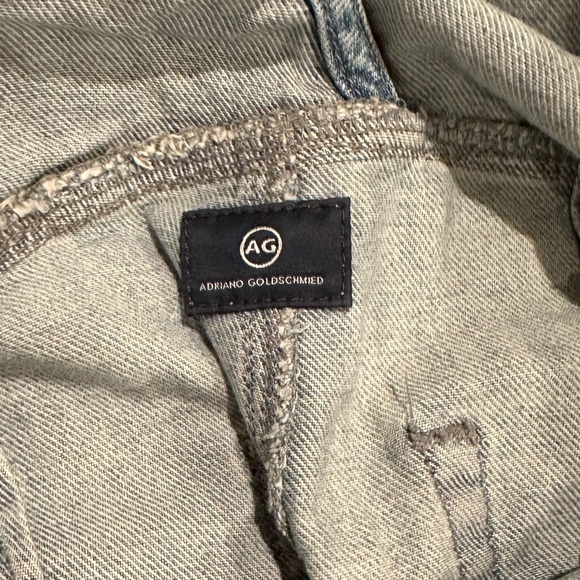 AG ADRIANO GOLDSCHMIED DESTROYED Distressed Blue Denim Overalls - Picture 3 of 7